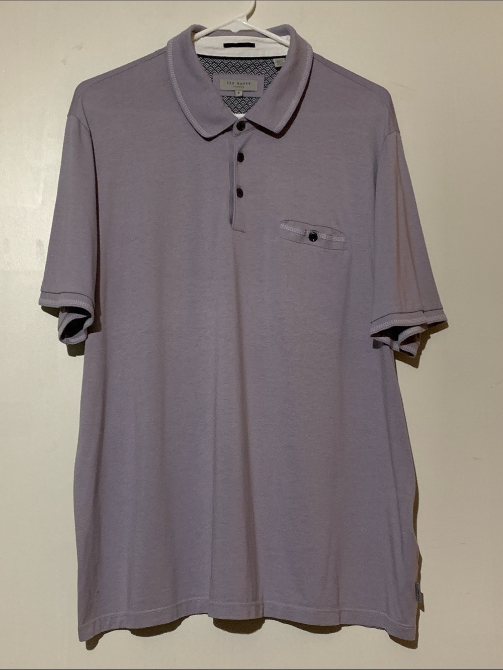 Ted Baker Men's Lavender Polo with Chest Pocket